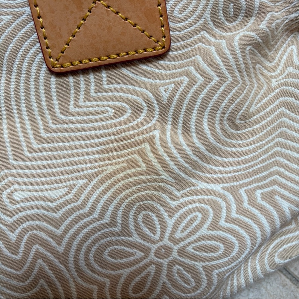 Canvas Tote Bag with Leather Trim - Beige - Picture 12 of 16